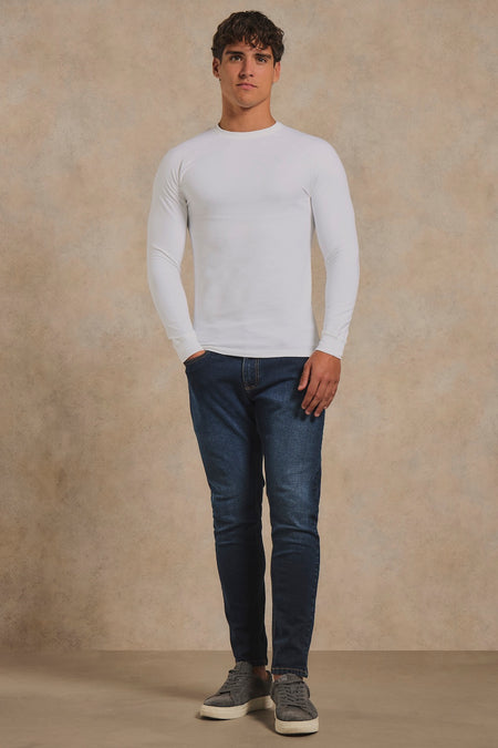 Athletic Fit Signature Long Sleeve T-Shirt in White