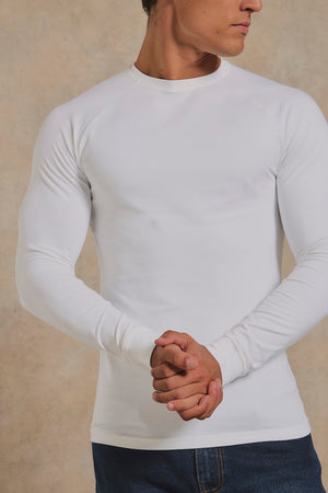 Athletic Fit Signature Long Sleeve T-Shirt in White