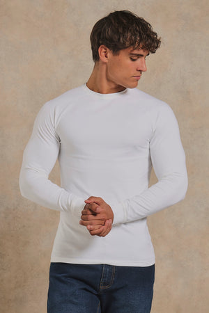 Athletic Fit Signature Long Sleeve T-Shirt in White