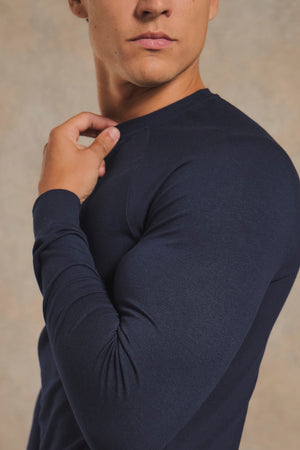 Athletic Fit Signature Long Sleeve T-Shirt in Navy