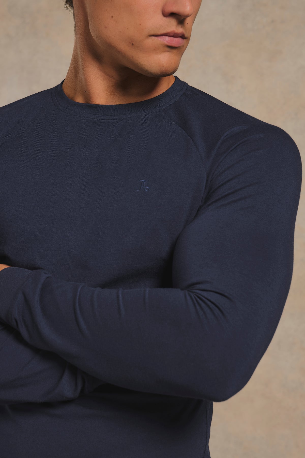 Athletic Fit Signature Long Sleeve T-Shirt in Navy