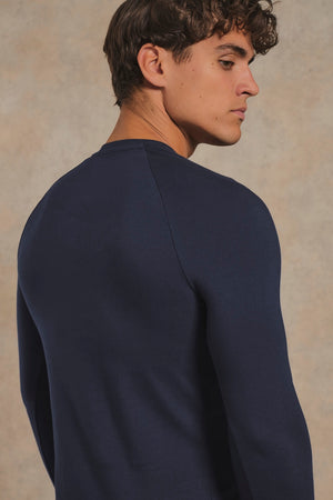 Athletic Fit Signature Long Sleeve T-Shirt in Navy