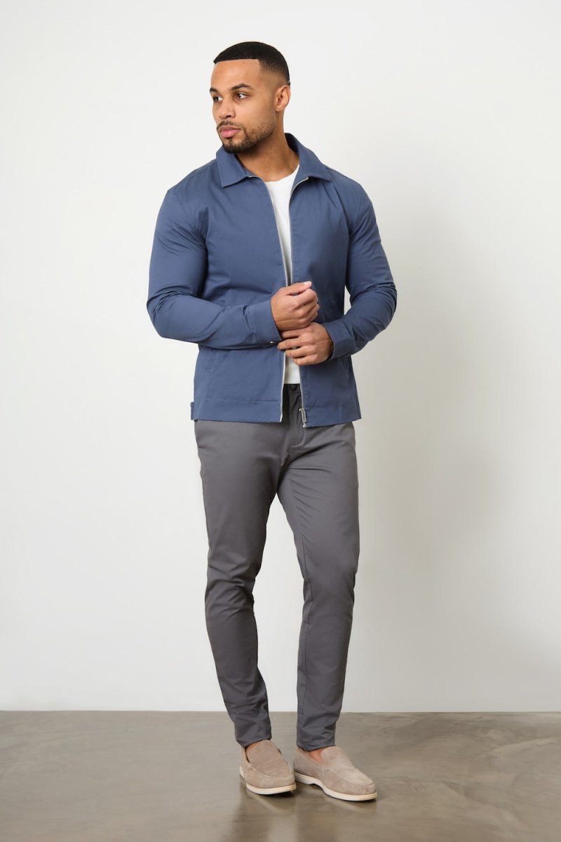 Cotton Blend Harrington in Airforce - TAILORED ATHLETE - USA