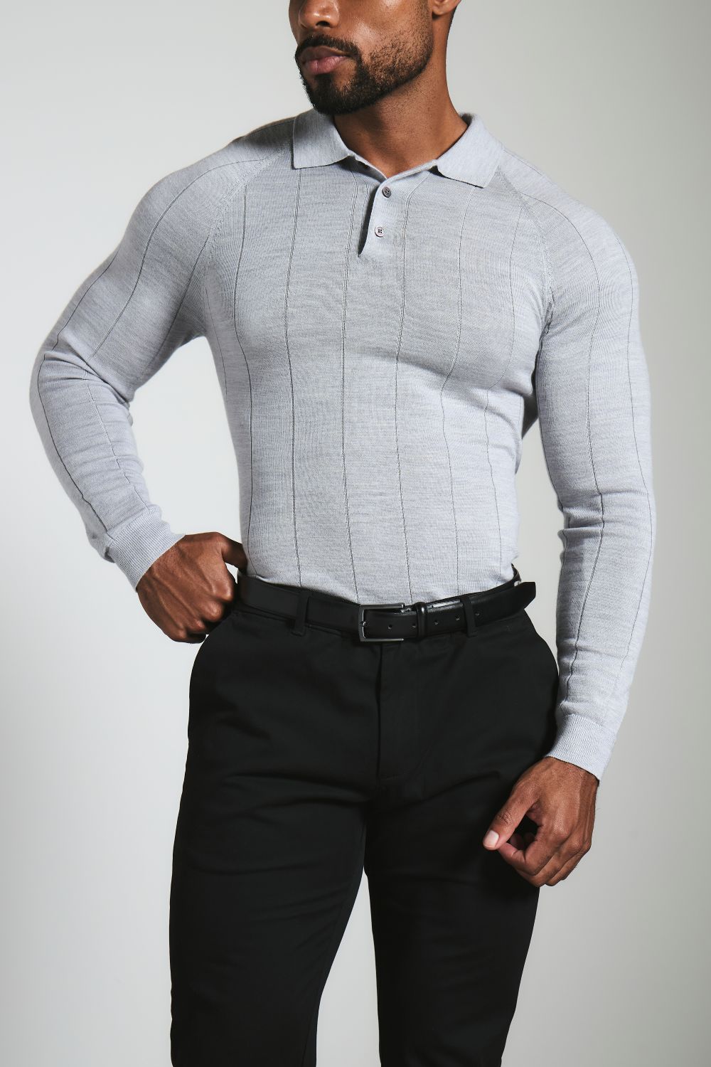 Athletic Fit Cotton Stretch Chino Pants in Black