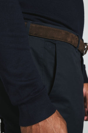 Athletic Fit Cotton Stretch Chino Pants in Navy