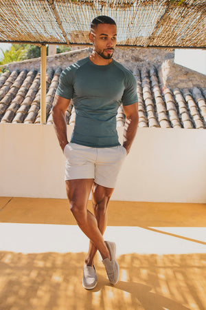 Athletic Fit Stretch Chino Shorts 5" in Dove Grey - TAILORED ATHLETE - USA