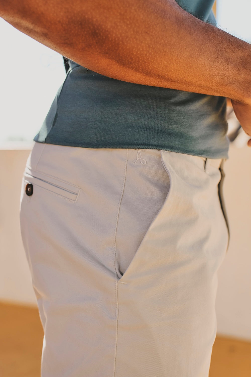 Athletic Fit Stretch Chino Shorts 5" in Dove Grey - TAILORED ATHLETE - USA