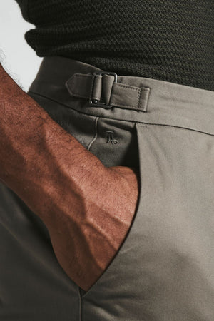 Smart Chino Side Adjuster Pants in Dark Taupe
