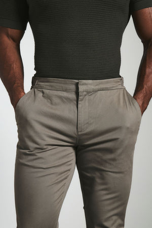 Smart Chino Side Adjuster Pants in Dark Taupe