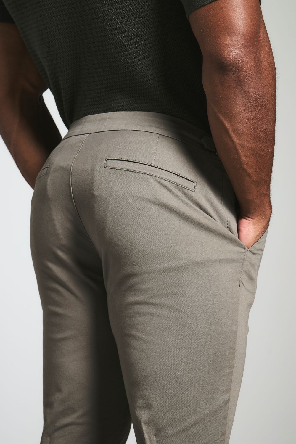 Smart Chino Side Adjuster Pants in Dark Taupe