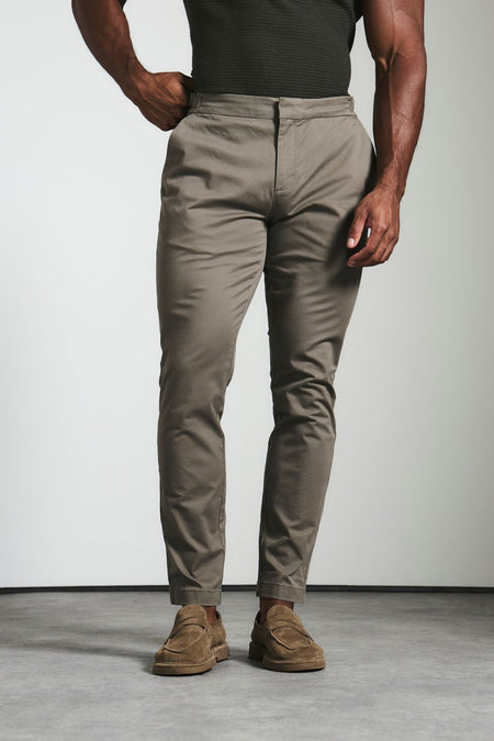 Smart Chino Side Adjuster Pants in Dark Taupe