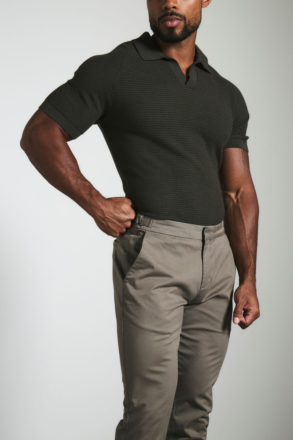 Smart Chino Side Adjuster Pants in Dark Taupe