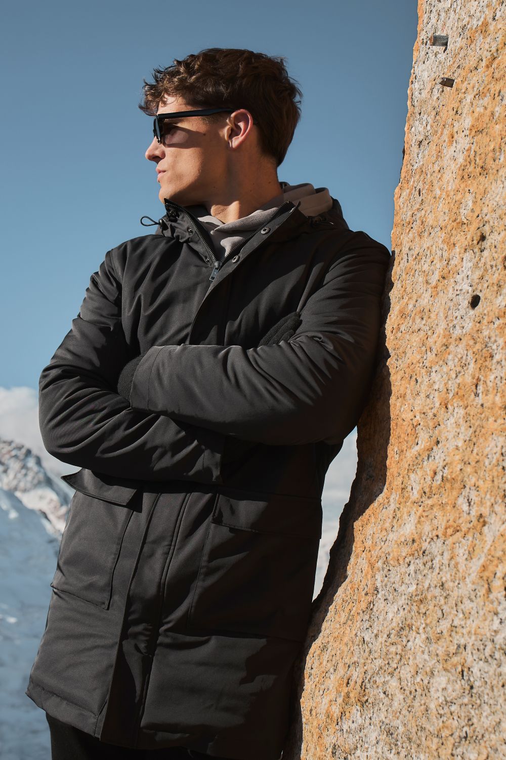 Shower Resistant Padded Parka in Black