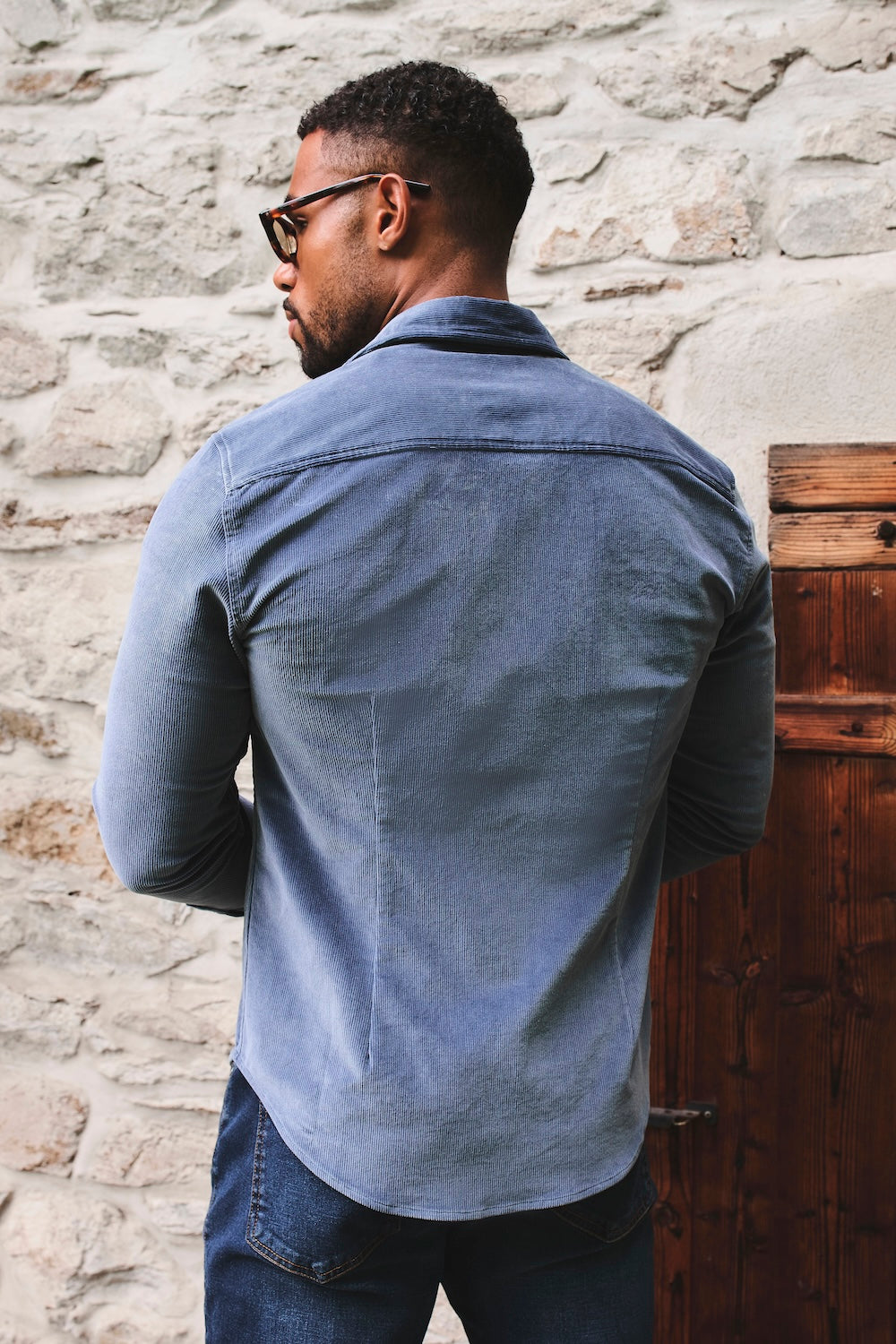 Cord Overshirt in Slate Blue