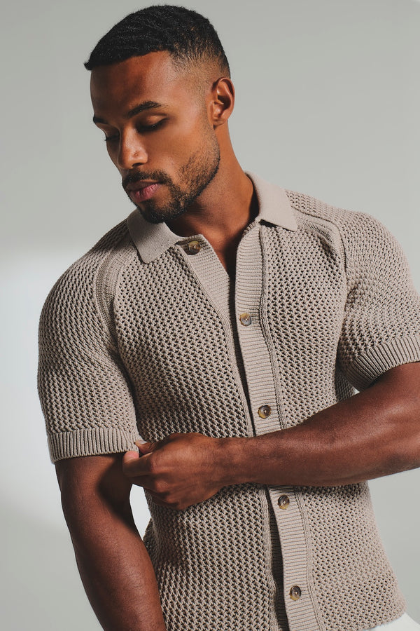 Crochet Knitted Shirt in Neutral Crochet Knitted Shirt in Neutral
