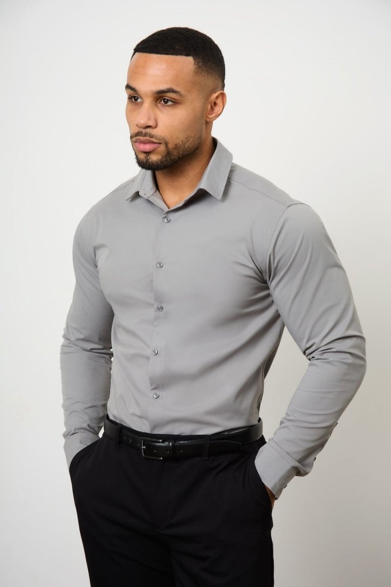 Athletic Fit Dress Shirt in Grey - TAILORED ATHLETE - USA