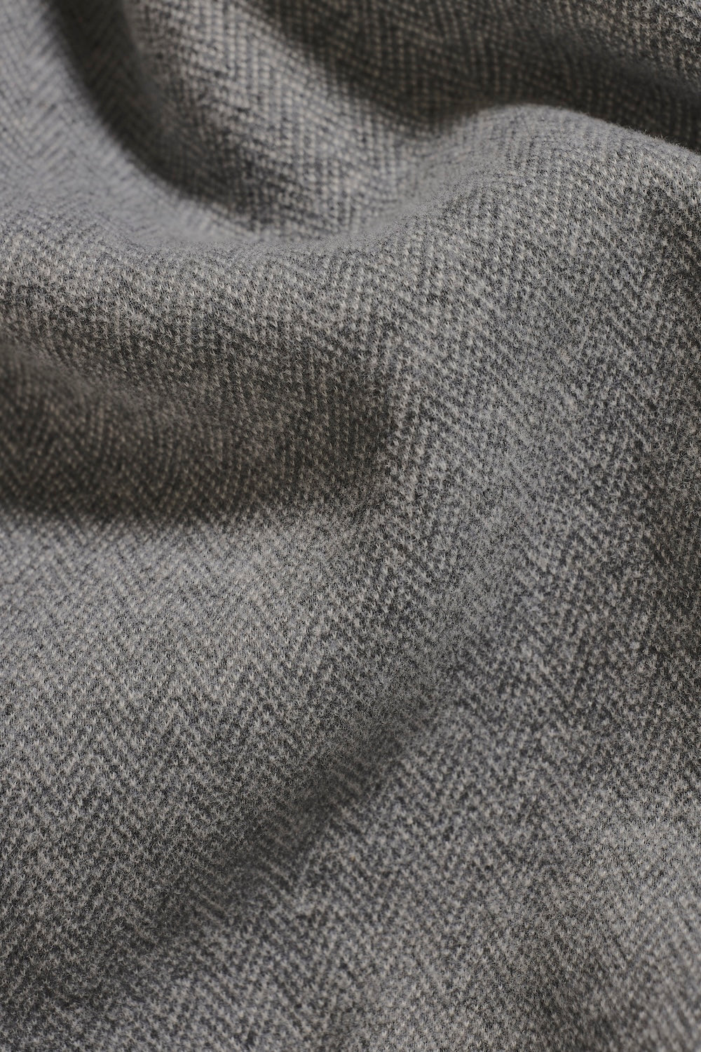 Double Breasted Herringbone Peacoat in Soft Grey