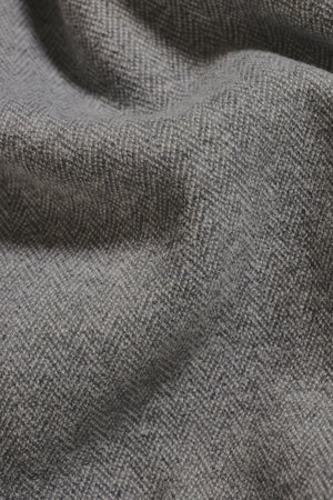 Double Breasted Herringbone Peacoat in Soft Grey