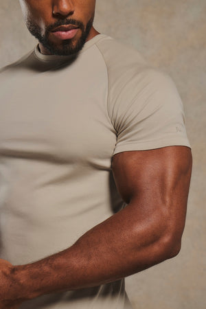 Mercerised Cotton T-Shirt in Stone