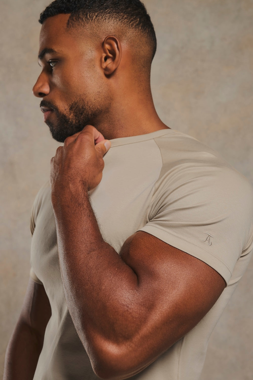 Mercerised Cotton T-Shirt in Stone