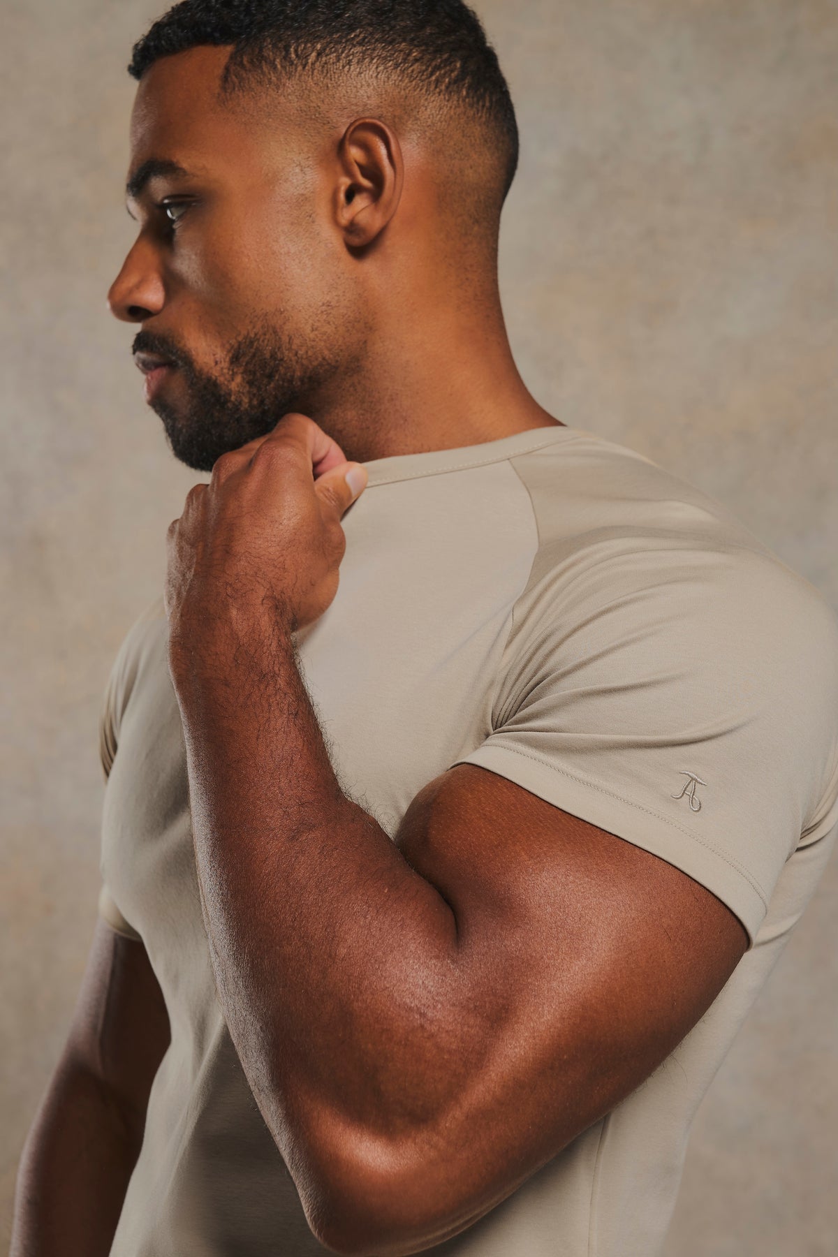 Mercerised Cotton T-Shirt in Stone
