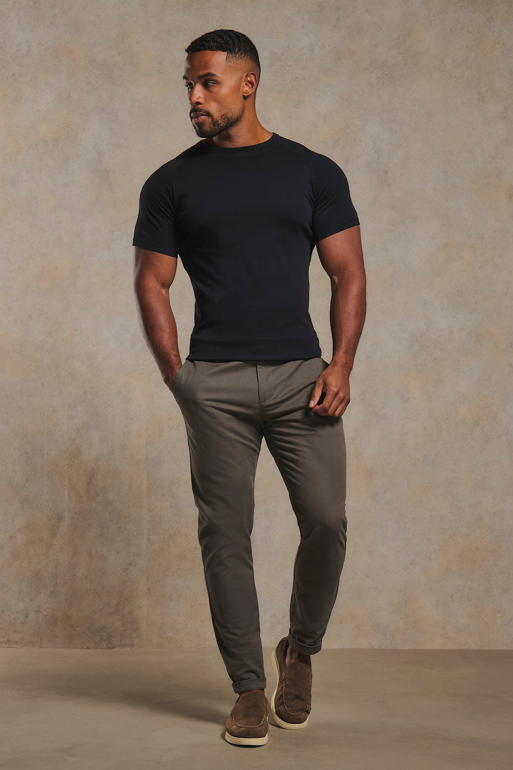 Mercerised Cotton T-Shirt in Black