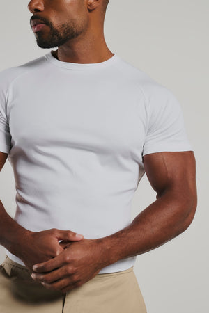 Mercerised Cotton T-Shirt in White