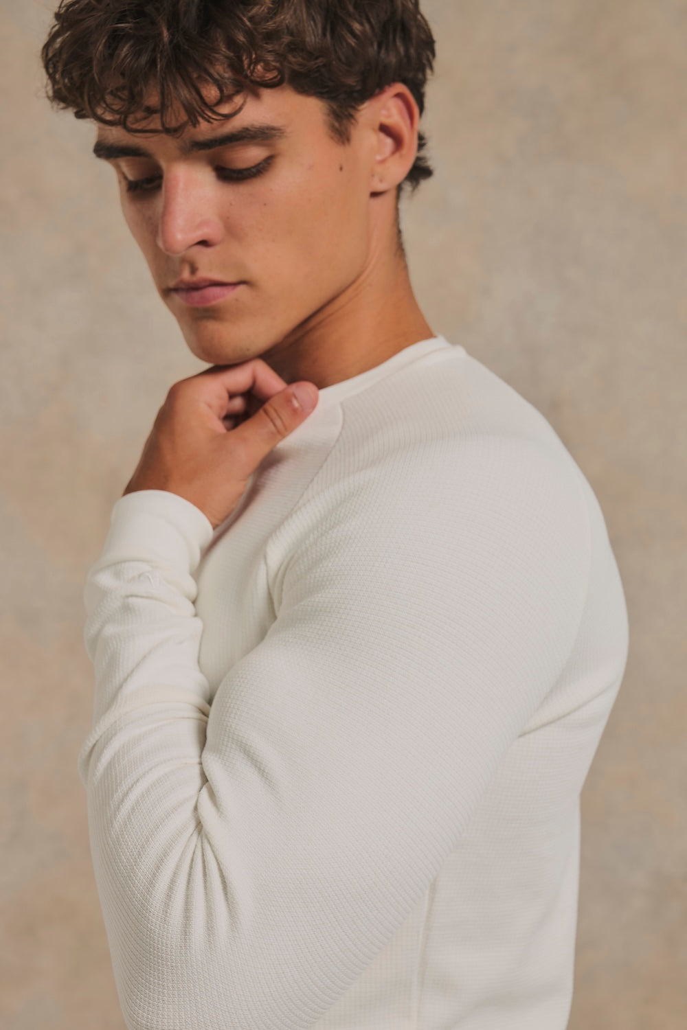 Heavy Weight Textured Crew Neck in White