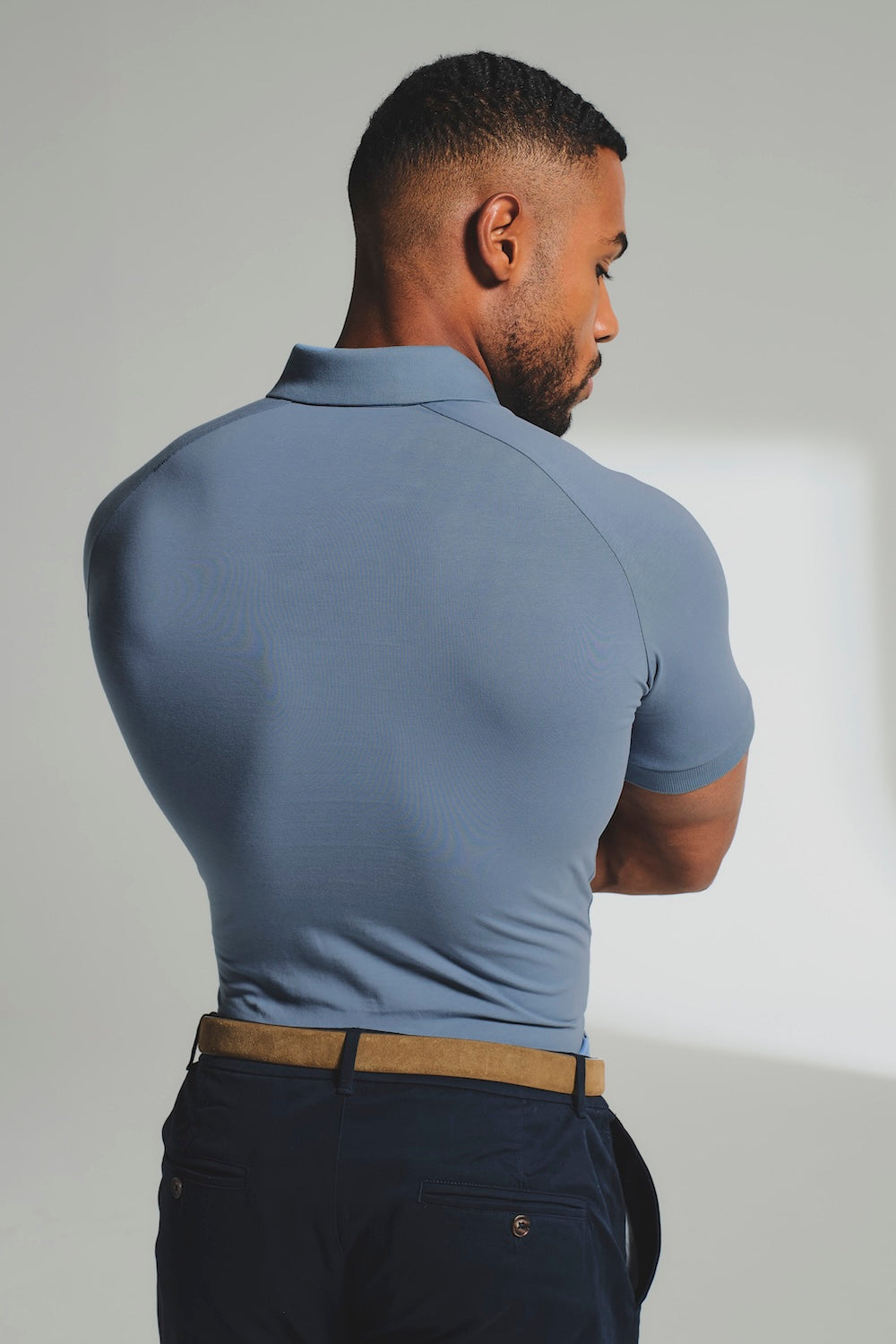 Athletic Fit Polo Shirt in Slate Blue - TAILORED ATHLETE - USA