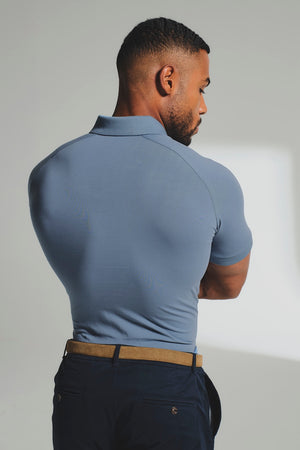 Athletic Fit Polo Shirt in Slate Blue - TAILORED ATHLETE - USA