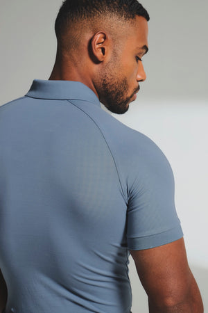 Athletic Fit Polo Shirt in Slate Blue - TAILORED ATHLETE - USA