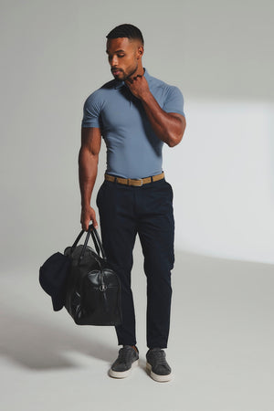 Athletic Fit Polo Shirt in Slate Blue - TAILORED ATHLETE - USA