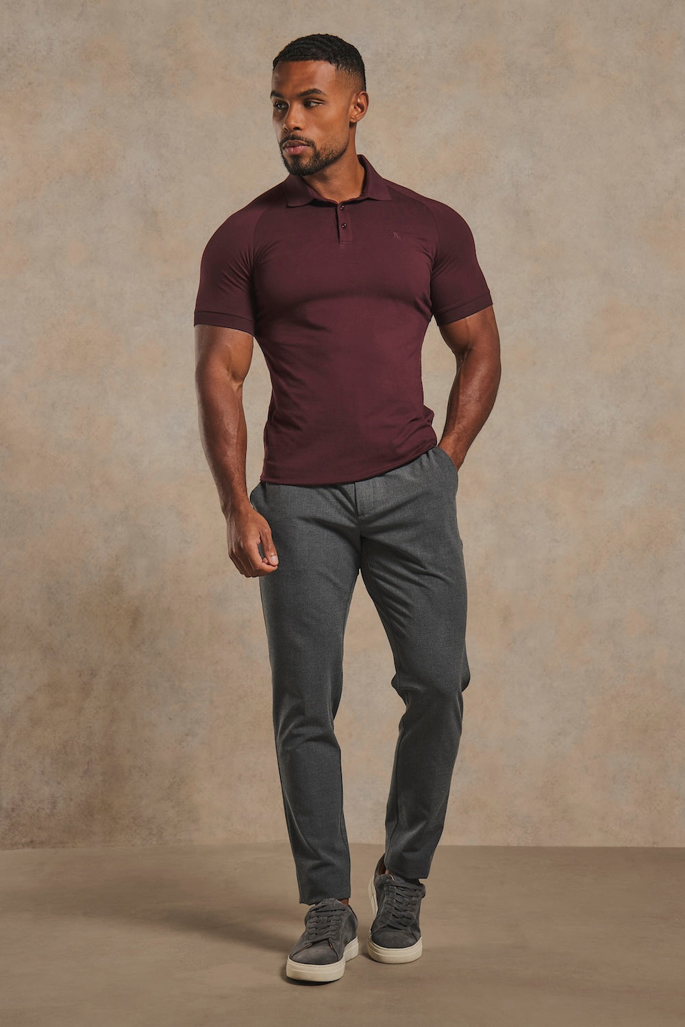Athletic Fit Polo Shirt in Bordeaux