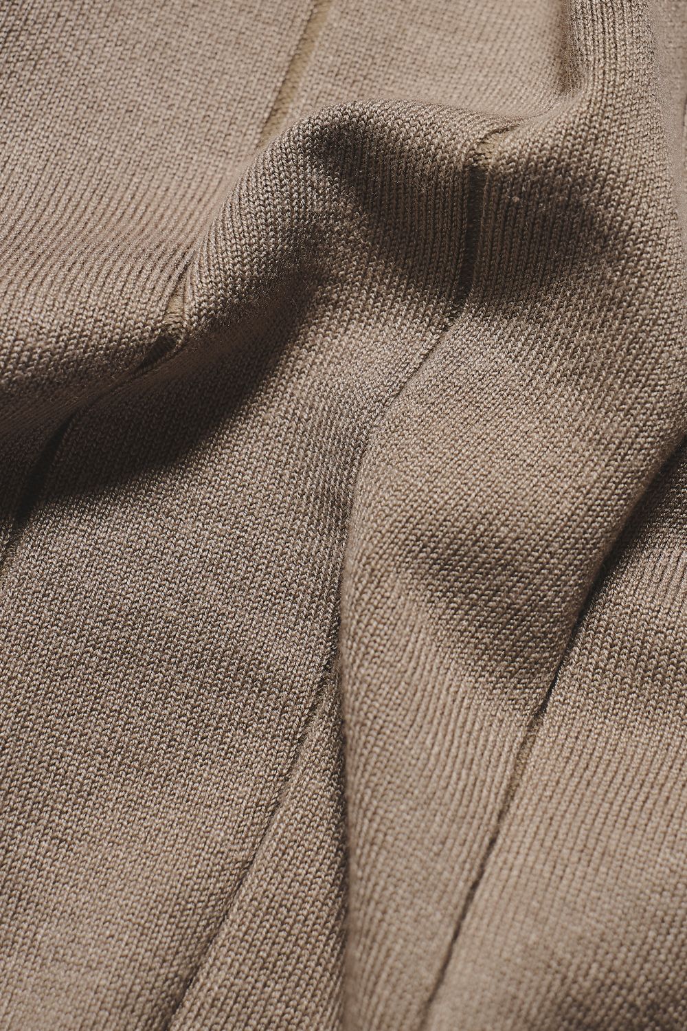 Ribbed Knitted Shirt in Mushroom - TAILORED ATHLETE - USA