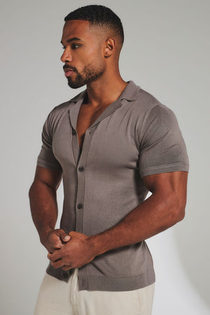 Knitted Shirt in Mocha