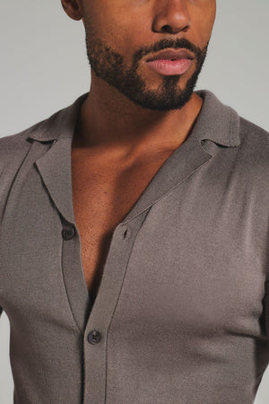 Knitted Shirt in Mocha
