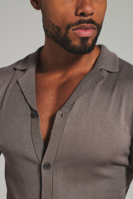 Knitted Shirt in Mocha