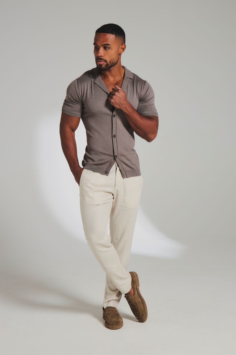 Knitted Shirt in Mocha