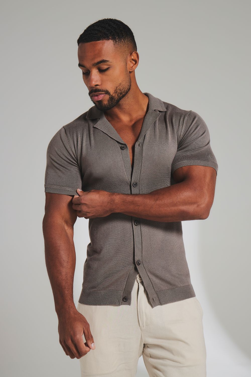 Knitted Shirt in Mocha