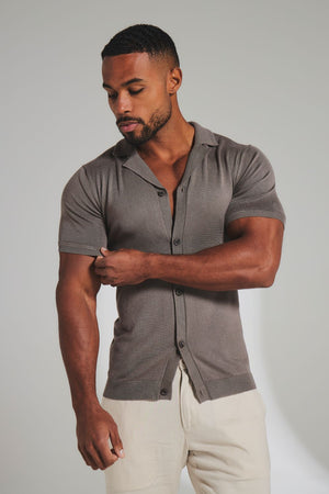 Knitted Shirt in Mocha
