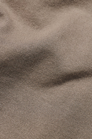 Contrast Tipped Knitted T-Shirt in Taupe and Light Stone