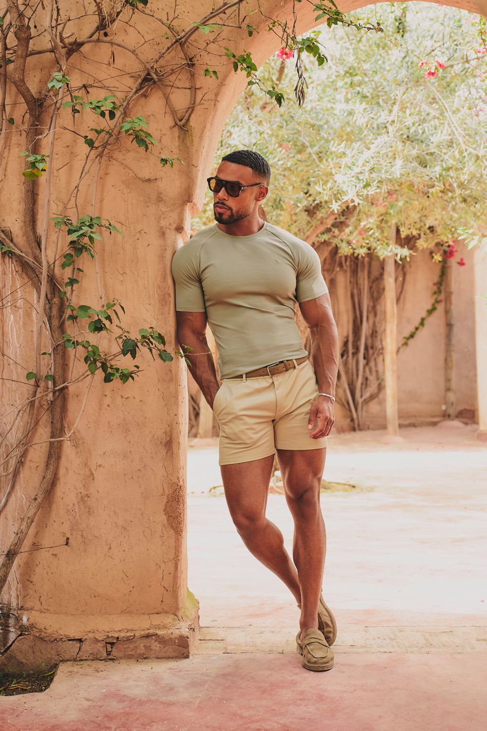 Athletic Fit T-Shirt in Soft Khaki - TAILORED ATHLETE - USA