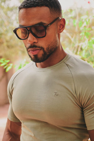 Athletic Fit T-Shirt in Soft Khaki - TAILORED ATHLETE - USA
