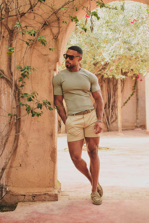 Athletic Fit T-Shirt in Soft Khaki - TAILORED ATHLETE - USA