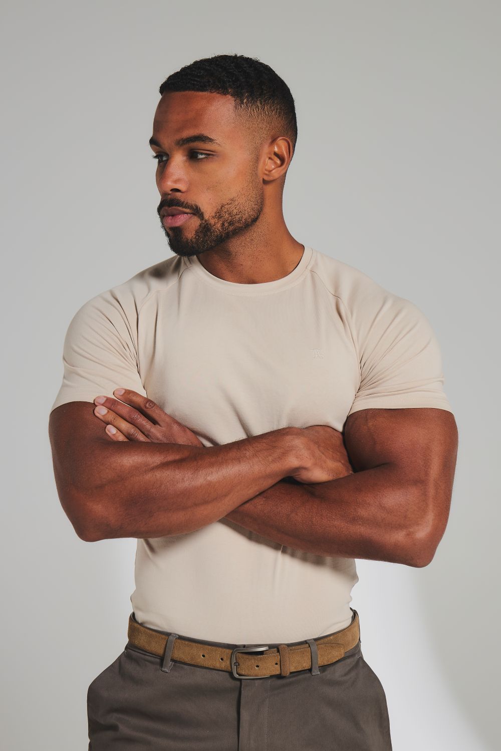 Athletic Fit T-Shirt in Pale Neutral
