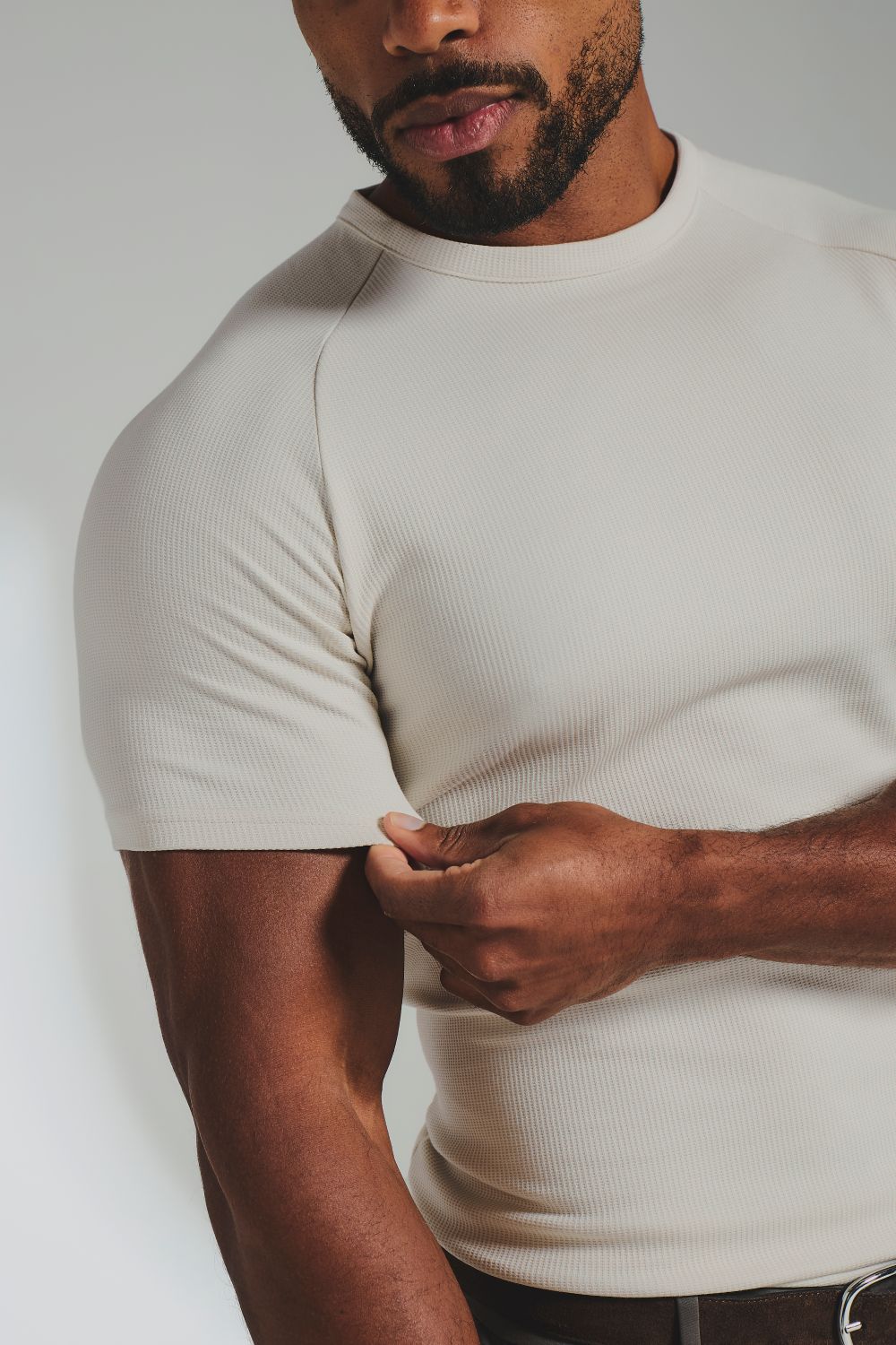 Textured Jersey T-Shirt in Alabaster