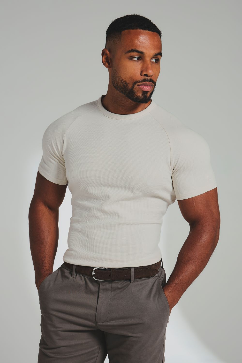Textured Jersey T-Shirt in Alabaster