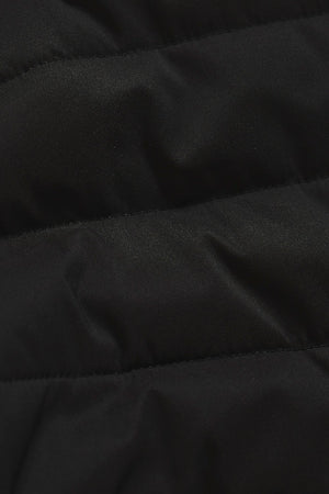 Hybrid Quilt and Jersey Zip Through Jacket in Black