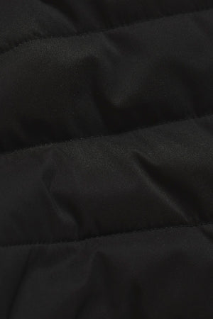 Hybrid Quilt and Jersey Zip Through Jacket in Black