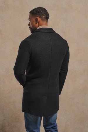 Single Breasted Overcoat in Black